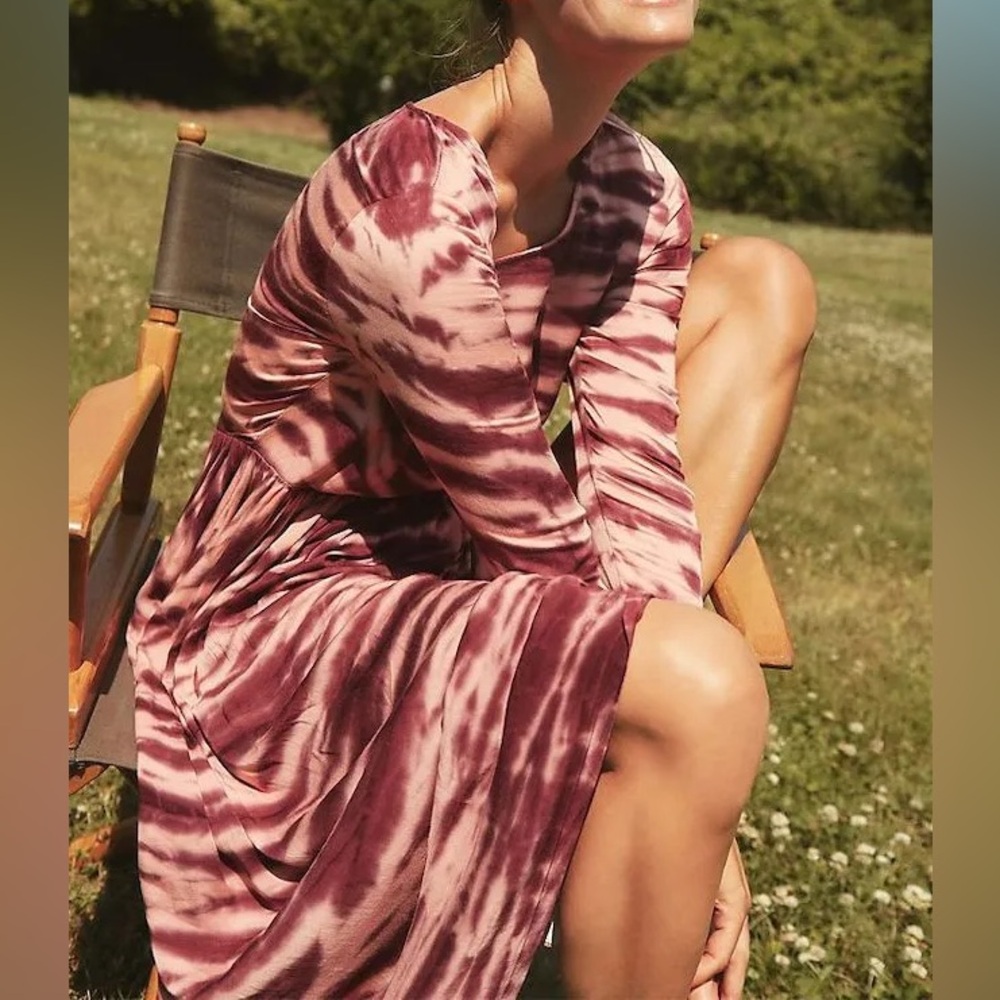 Dolan Anthropologie Eliska Tie Dye Midi Dress Boho Gypsy Lagen